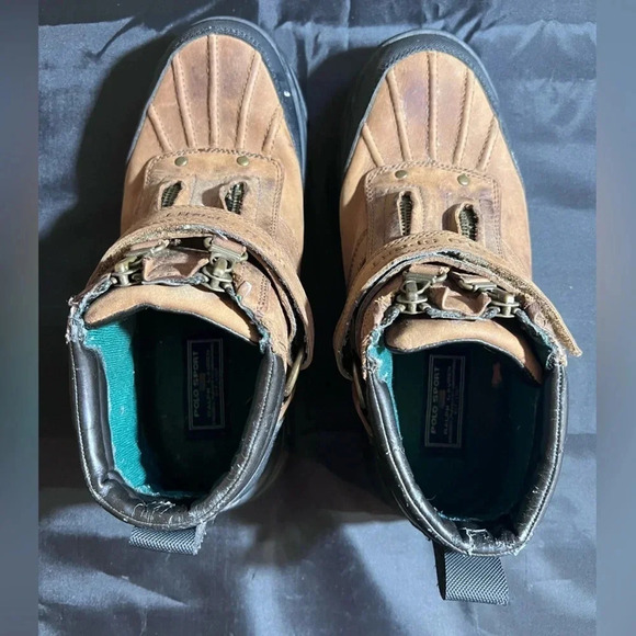 VNTG Polo Sport Ralph Lauren Women’s Leather Zip Duck Ankle Boot Size 5 - Picture 2 of 8